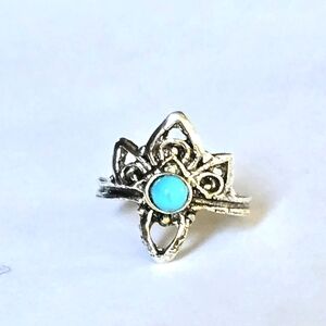 TURQUOISE  TITANIUM FOREVER WEAR NEW SIZE 5 TRENDSETTER RING